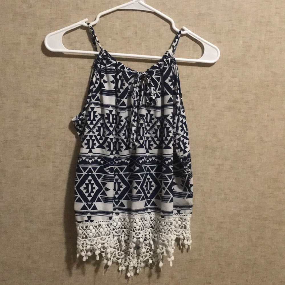 Beautiful blue and white top